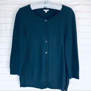 Talbots navy cotton cardigan size large
